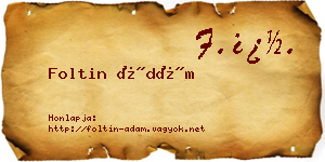 Foltin Ádám névjegykártya