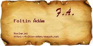 Foltin Ádám névjegykártya